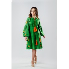 Embroidered Dress "Boho Grassland"